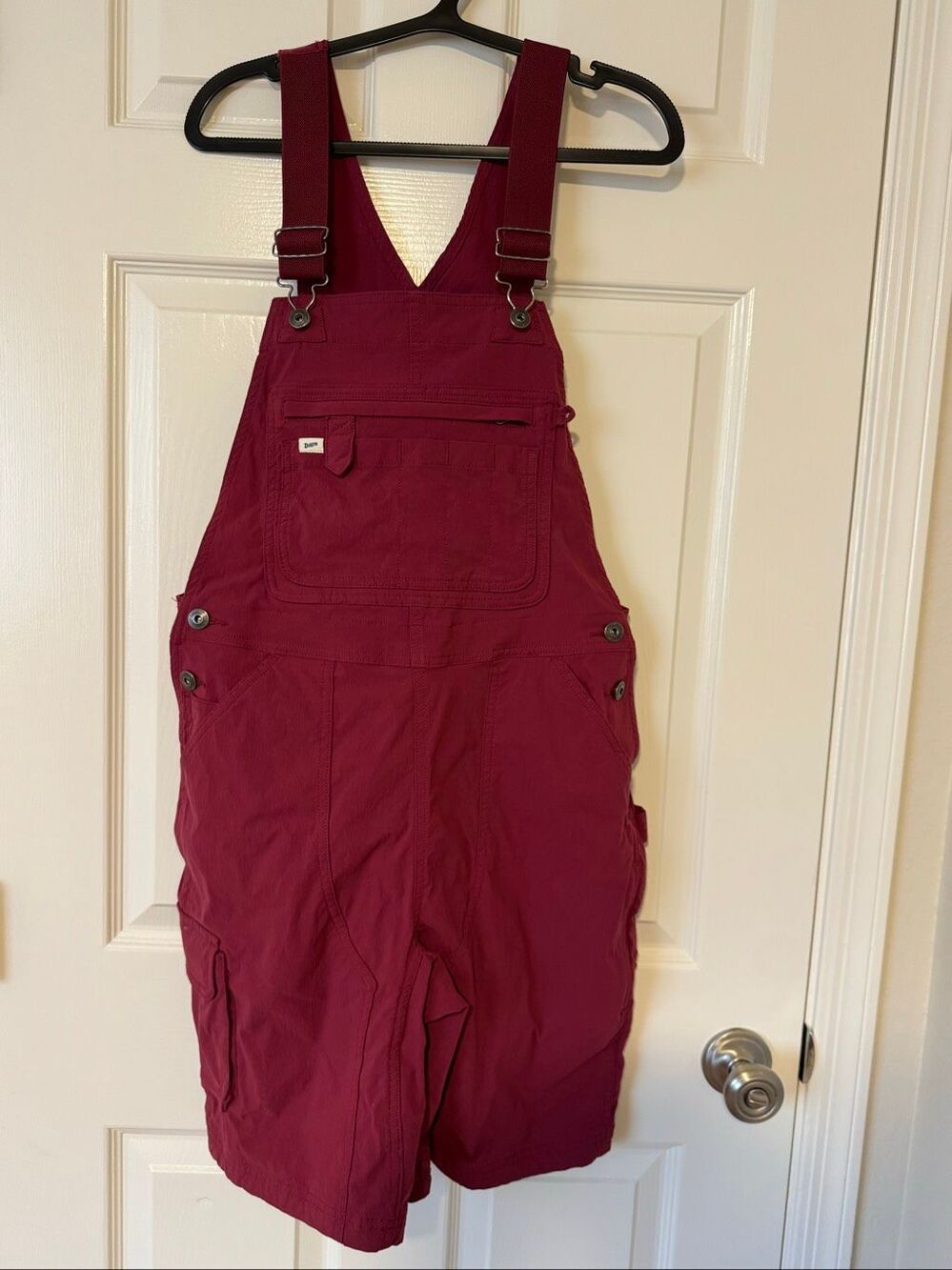 Duluth Trading Women’s Heirloom Gardening 10” Short Overalls Burgundy S
